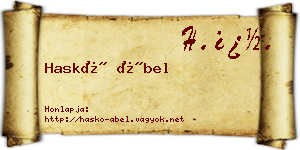 Haskó Ábel névjegykártya